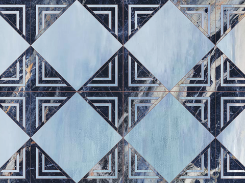 大理石蓝色石材拼花