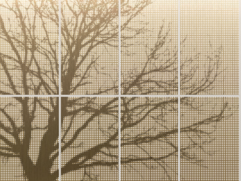 褐色树杈形纹理穿孔铝板贴图