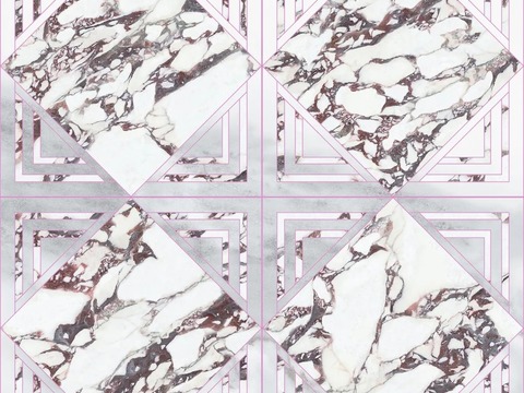  宝格丽大理石瓷砖石材几何地面拼花 