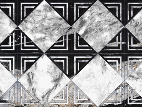 大理石黑白石材拼花