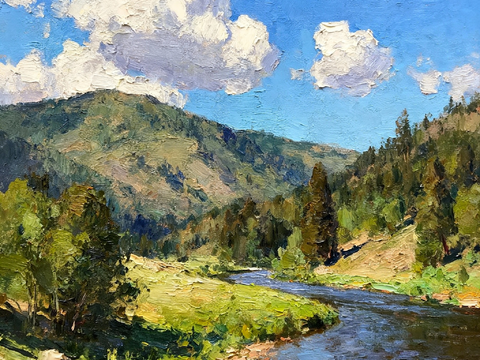 美式风景画装饰画油画