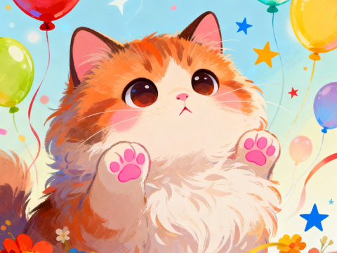 现代卡通猫咪装饰画挂画