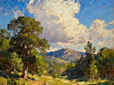 现代美式挂画油画装饰画风景画