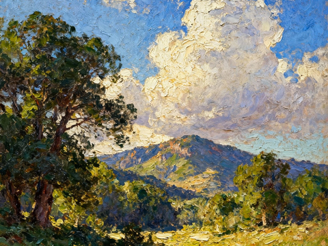 现代美式挂画油画装饰画风景画