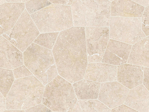 现代法式无缝莱姆石地面砖 碎拼米黄色莱姆石地砖墙砖贴图