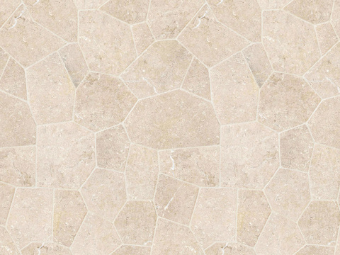 无缝米黄色碎拼莱姆石地砖仿古砖贴图