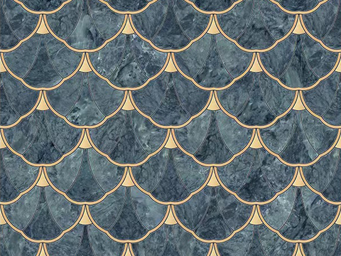 现代无缝轻奢鱼鳞砖 羽毛砖