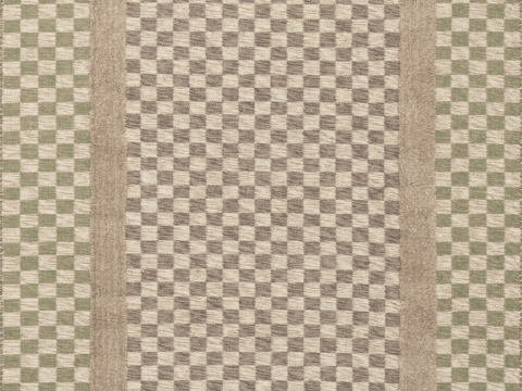 孟菲斯现代风格格子手工编织地毯 绒布地毯 格子地毯 现代简约