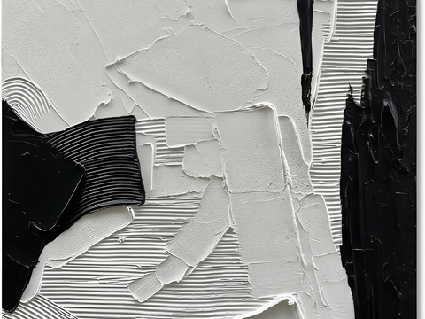 侘寂简约抽象挂画 艺术挂画 肌理画 黑白艺术画贴图