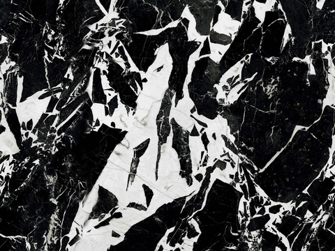 现代极简无缝宝格丽黑白奢石大理石