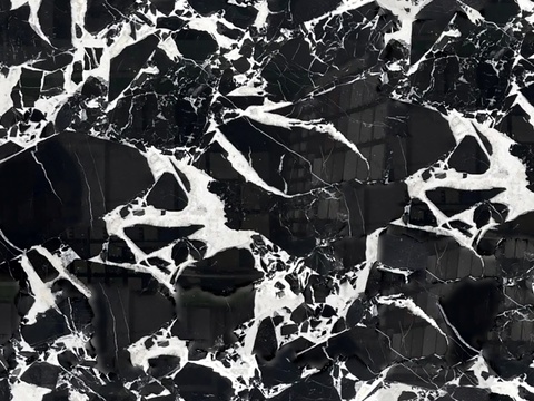 现代极简无缝宝格丽黑白奢石大理石