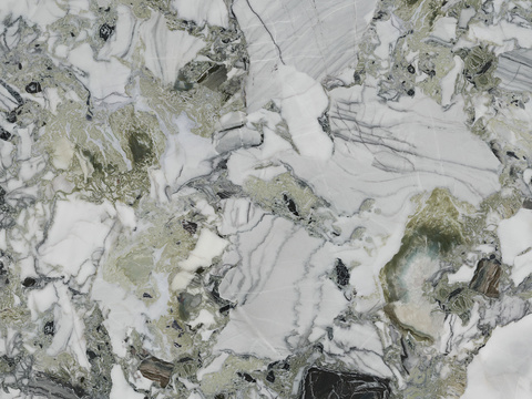 冷翡翠白绿花纹大理石岩板贴图