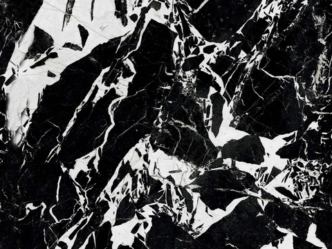 现代极简无缝宝格丽黑白奢石大理石