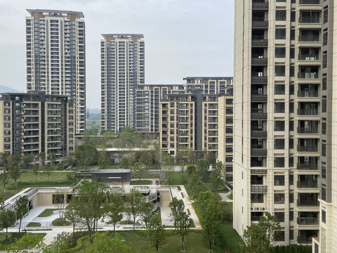 现代白天小区外景庭院外景别墅外景