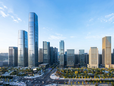 现代城市外景白天城市外景都市外景