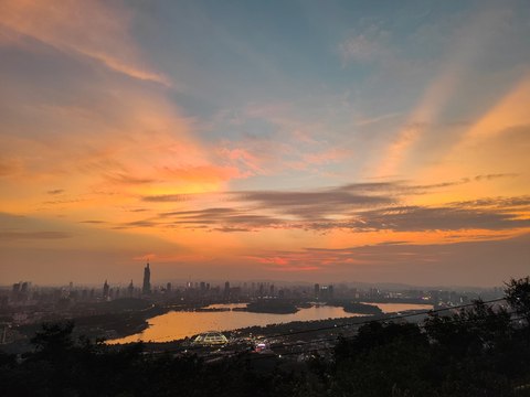 现代天空外景室外黄昏夕阳天空