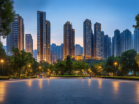 现代天空外景室外黄昏夕阳天空