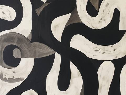 现代轻奢黑白挂画贴图