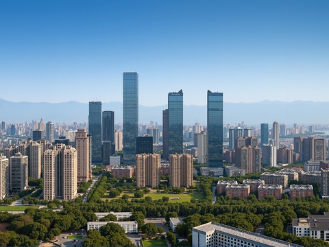 现代城市外景白天城市外景都市外景