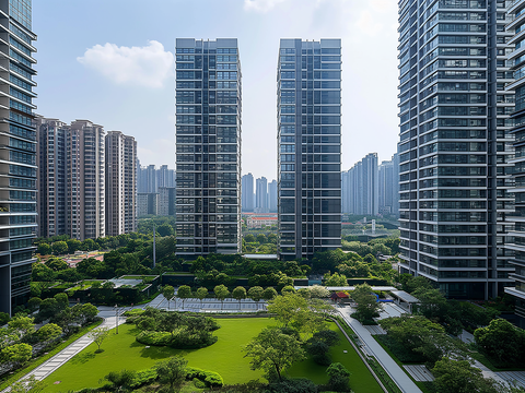 现代城市小区外景