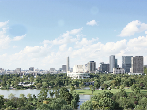 现代城市白天外景天空外景