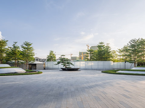 现代白天小区外景天空外景公园外景