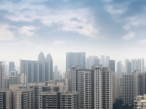 现代城市外景白天城市外景都市外景