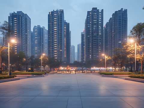 现代天空外景室外黄昏夕阳天空