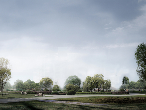 现代白天小区外景天空外景公园外景