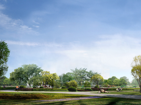 现代白天小区外景天空外景公园外景