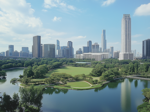 现代城市外景白天城市外景都市外景