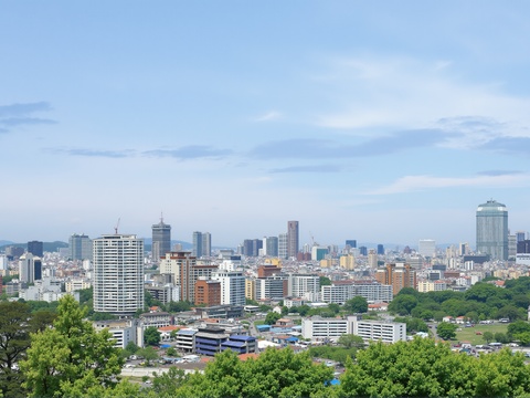 现代城市白天外景天空外景