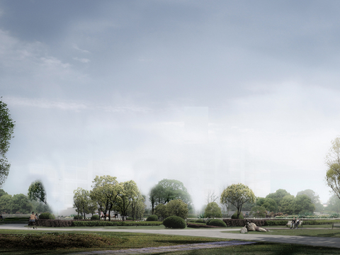 现代白天小区外景天空外景公园外景