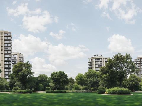 现代白天城市外景草坪外景贴图