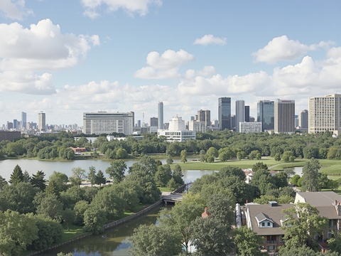 现代城市外景白天城市外景都市外景