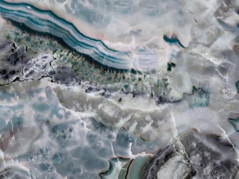 孔雀蓝大理石奢石