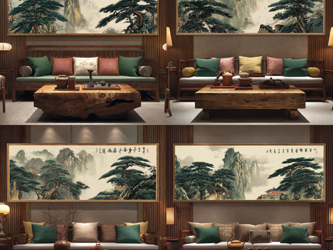 新中式禅意挂画 客厅挂画 复古挂画