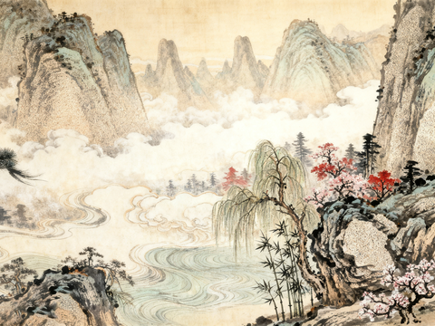 新中式山水壁纸