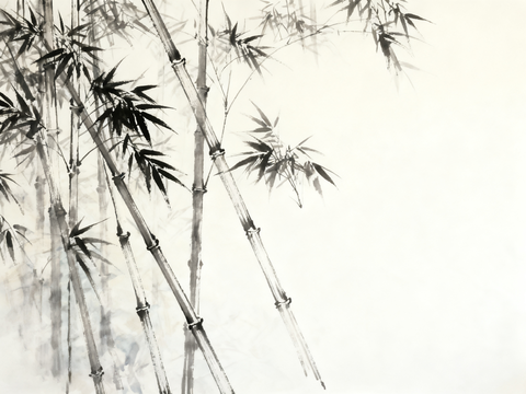 新中式竹子壁画