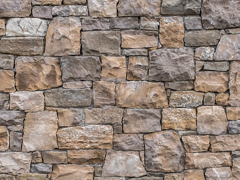 现代文化石墙 无缝岩石墙 毛石墙贴图