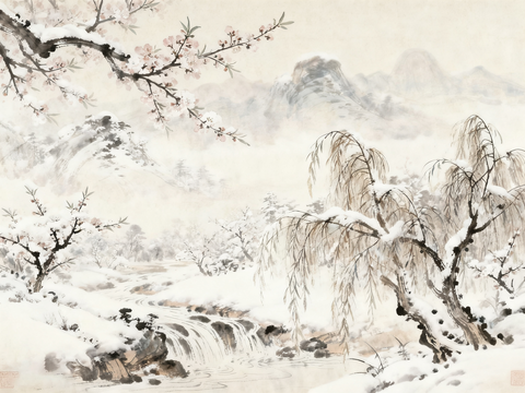 新中式山水壁纸