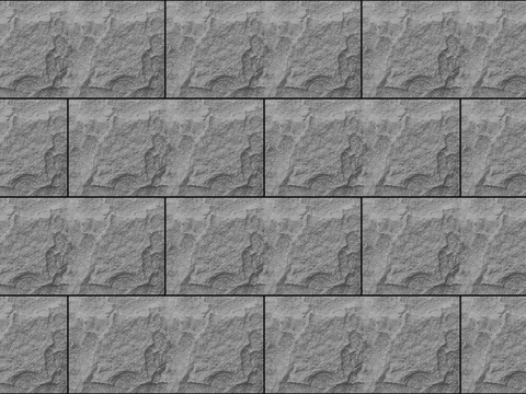 现代无缝蘑菇石工字铺墙面贴图