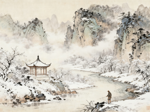 新中式山水壁纸