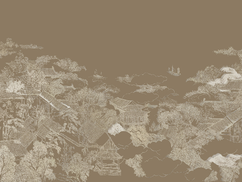 新中式山水壁纸