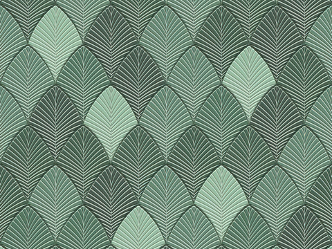 复古无缝鱼鳞纹绿色扇形砖贴图