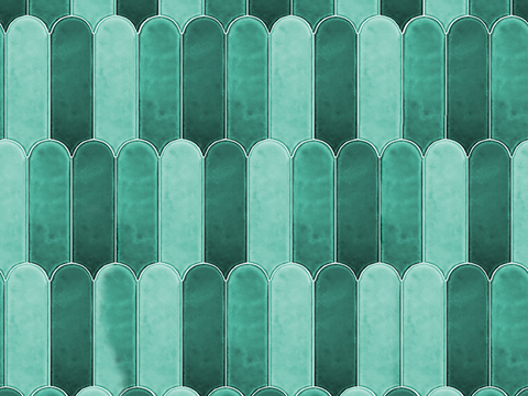 无缝绿色渐变羽毛砖瓷砖