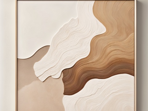 现代挂画 装饰画 肌理油画