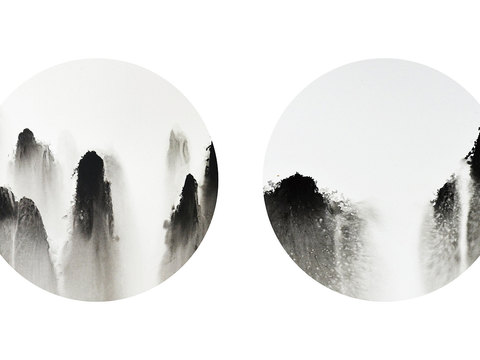 中式新中式高清壁纸壁画装饰画水墨画