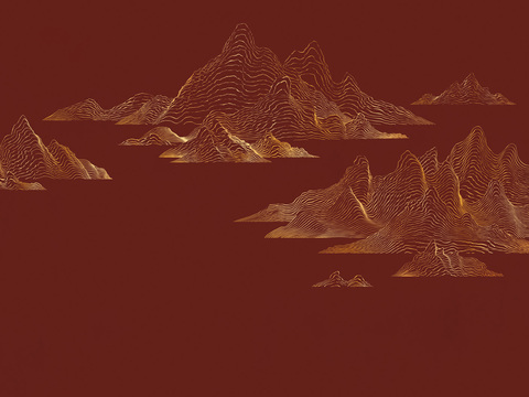 中式新中式高清壁纸壁画装饰画水墨画