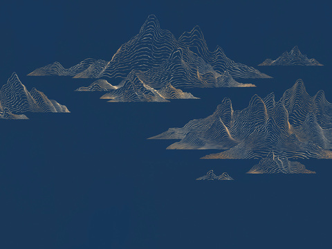 中式新中式高清壁纸壁画装饰画水墨画